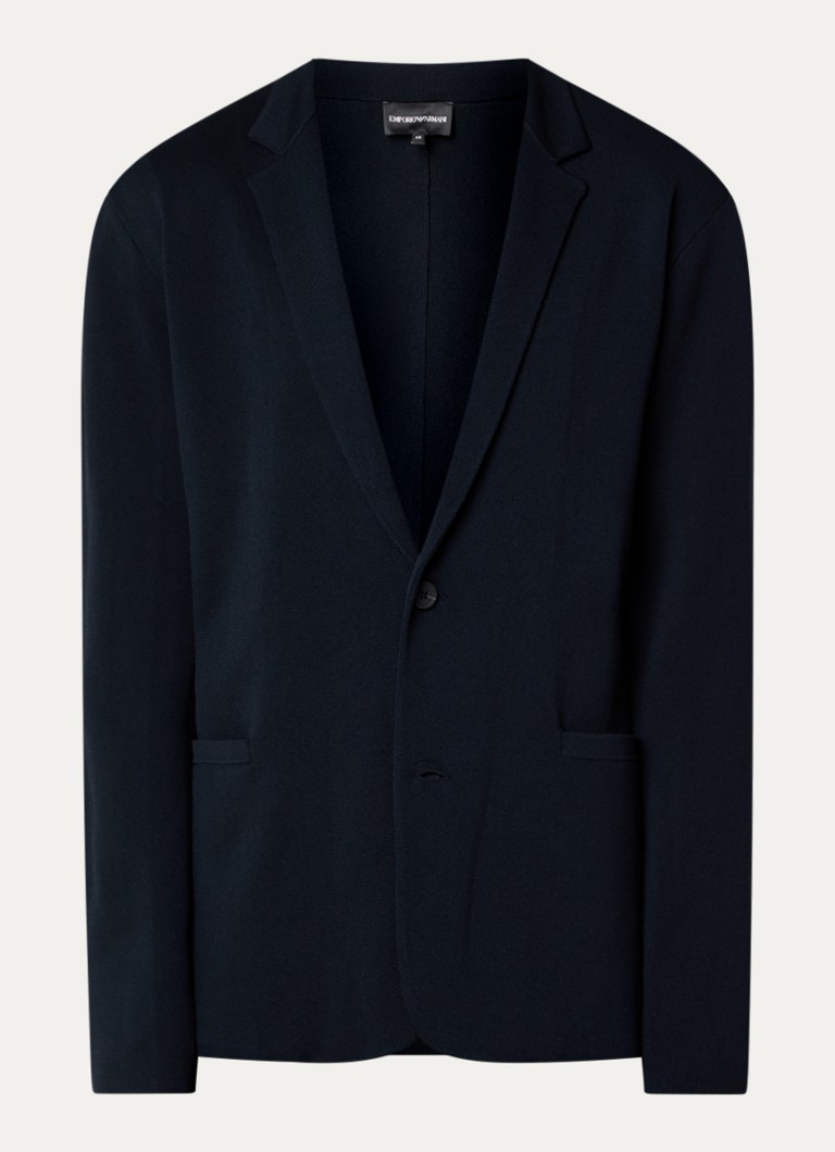 Armani Heren Regular fit colbert met steekzakken in de kleur Donkerblauw