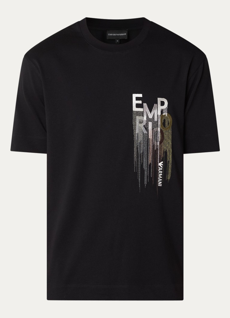 Armani Heren T-shirt met logoprint in de kleur Zwart