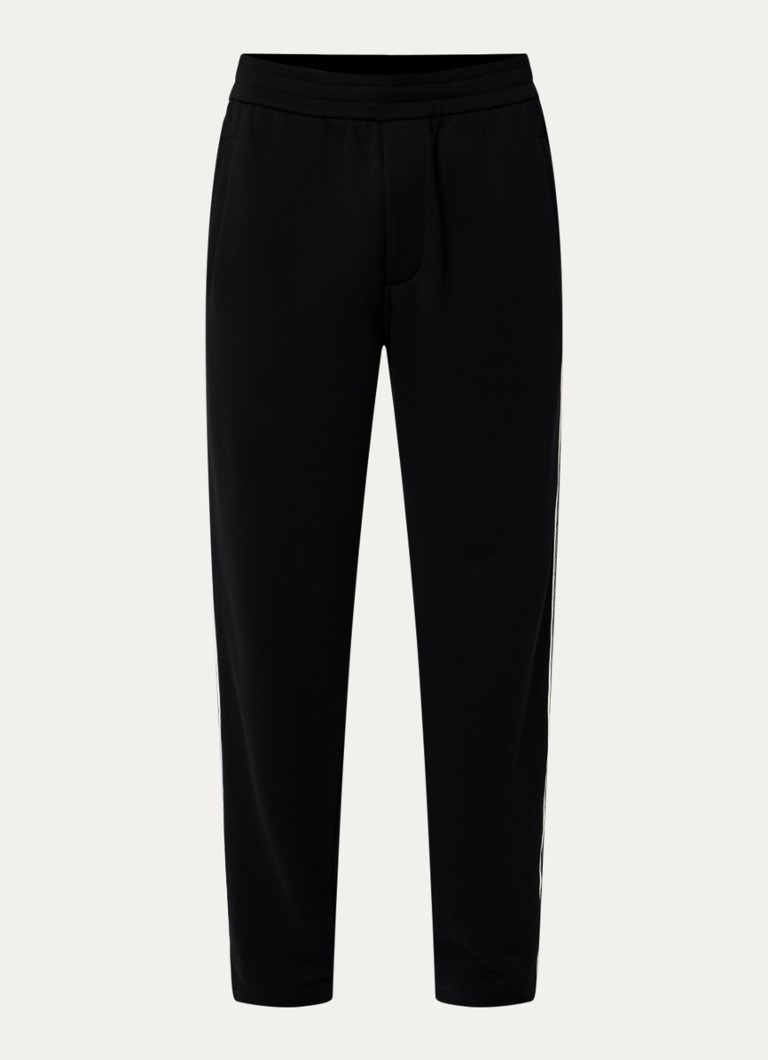 Armani Heren Straight fit joggingbroek met logoborduring en steekzakken in de kleur Zwart