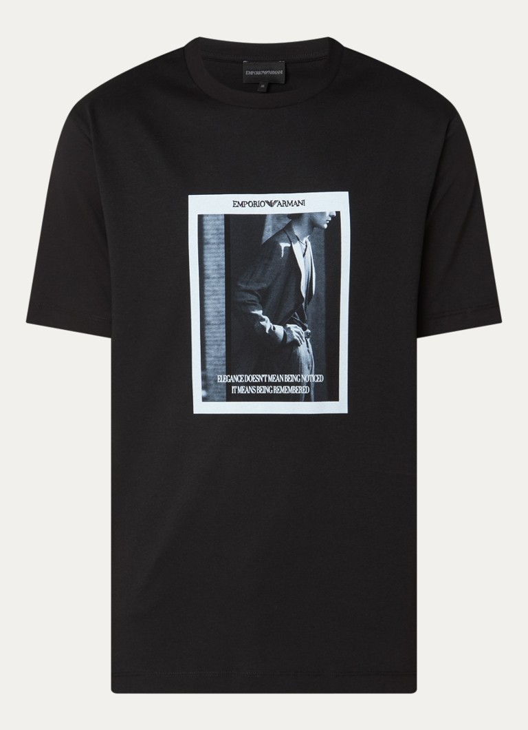 Armani Heren T-shirt met logoprint in de kleur Zwart