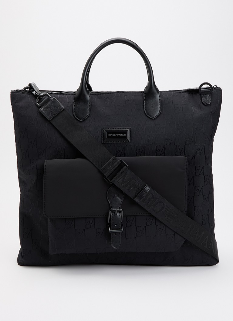 Armani Heren Rugzak met logoprint en afneembare schouderriem in de kleur Zwart