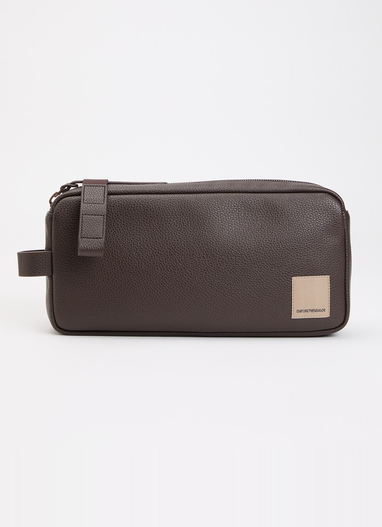 Armani Heren crossbody tas met logo in de kleur Donkerbruin