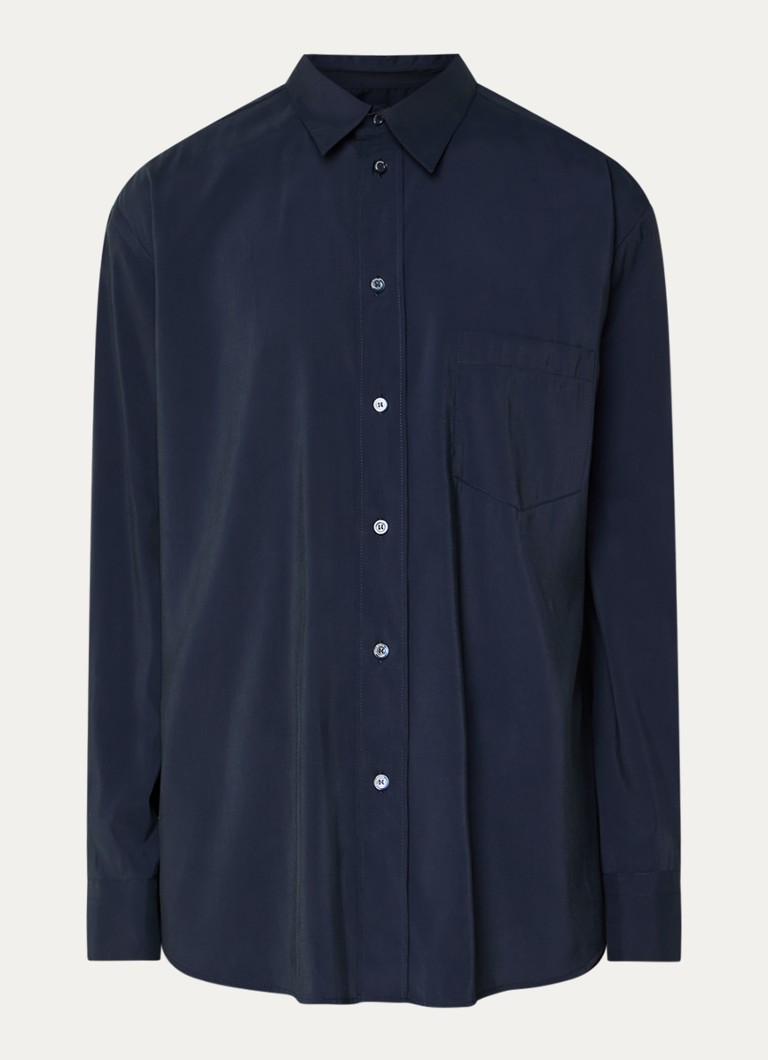 Armani Heren Regular fit overhemd met borstzak in de kleur Donkerblauw