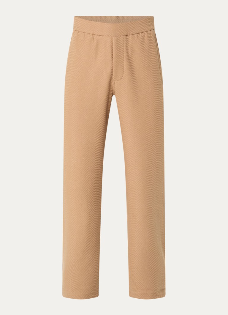 Armani Heren Straight fit pantalon met steekzakken in de kleur Camel