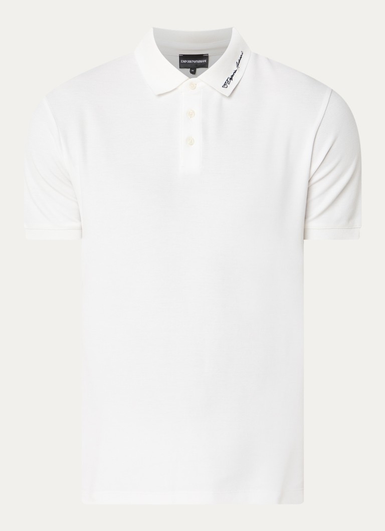Armani Heren Regular fit polo met stretch in de kleur Wit