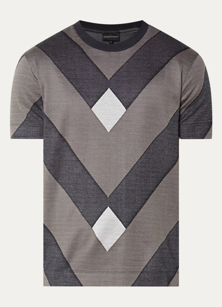 Armani Heren T-shirt met grafische print in de kleur Middengrijs