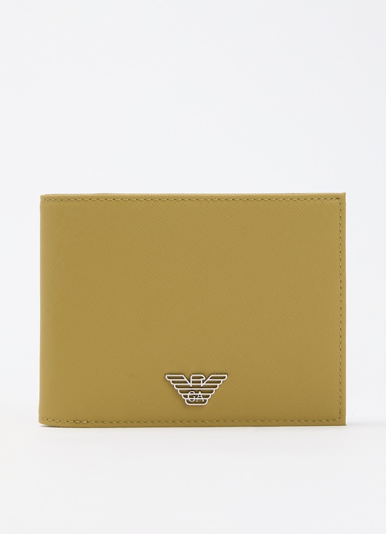 Armani Heren Portemonnee met logo in de kleur Olijfgroen