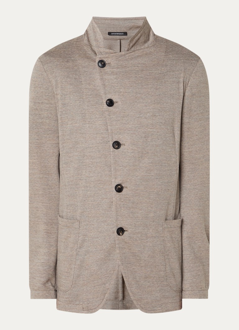 Armani Heren Vest van scheerwol met gemêleerd dessin in de kleur Zand