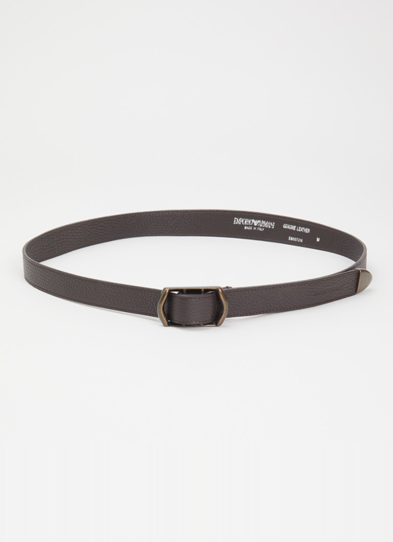 Armani Heren Riem van leer in de kleur Donkerbruin