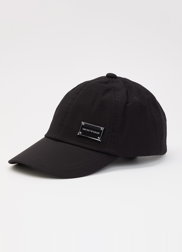 Armani Heren Pet met logo in de kleur Zwart