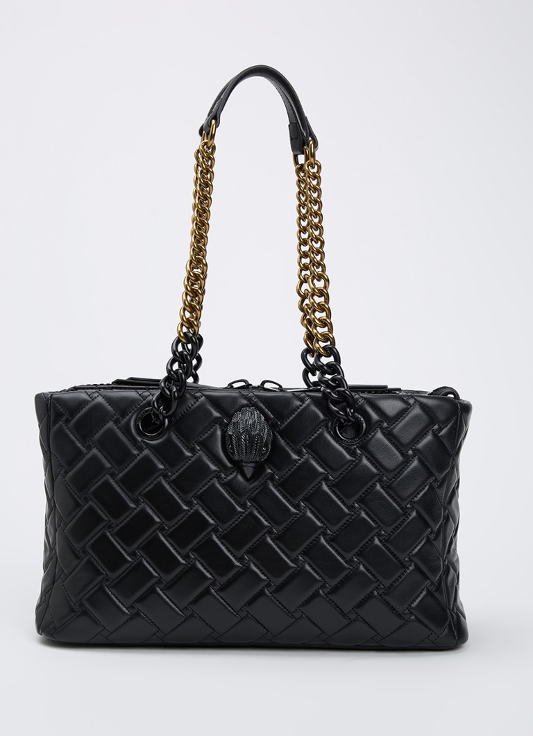 Kurt Geiger Dames Kensington schoudertas van leer met quiltpatroon in de kleur Zwart, maat: 1SZ