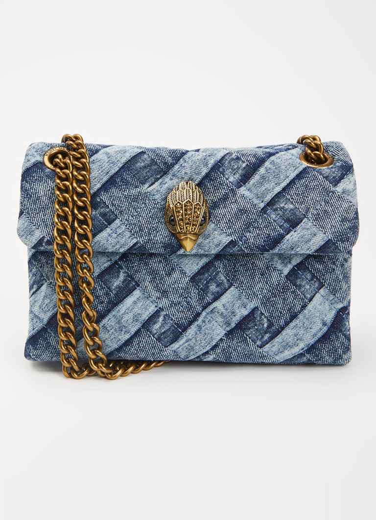 Kurt Geiger Dames Mini Kensington crossbodytas van denim en verstelbare schouderriem in de kleur Indigo, maat: 1SZ