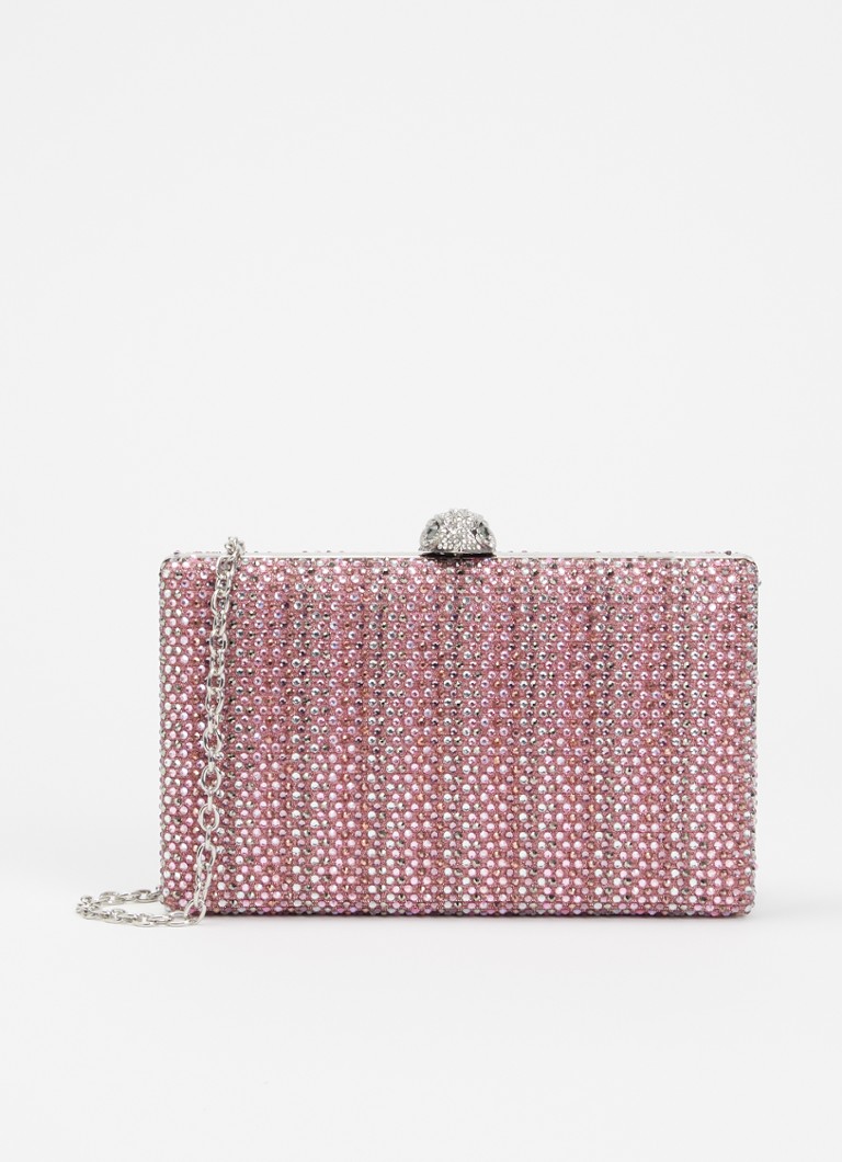 Kurt Geiger Dames Crystal Kensington clutch met strass in de kleur Roze, maat: one size