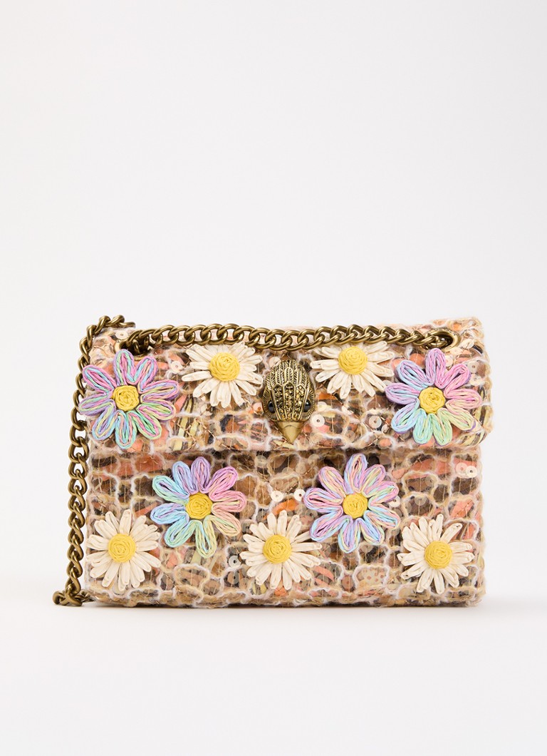 Kurt Geiger Dames Mini Kensington schoudertas met tweed-look in de kleur Creme, maat: one size