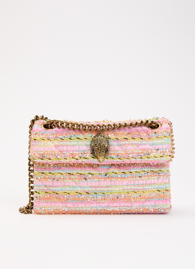 Kurt Geiger Dames Mini Kensington schoudertas met tweed-look in de kleur Roze, maat: one size