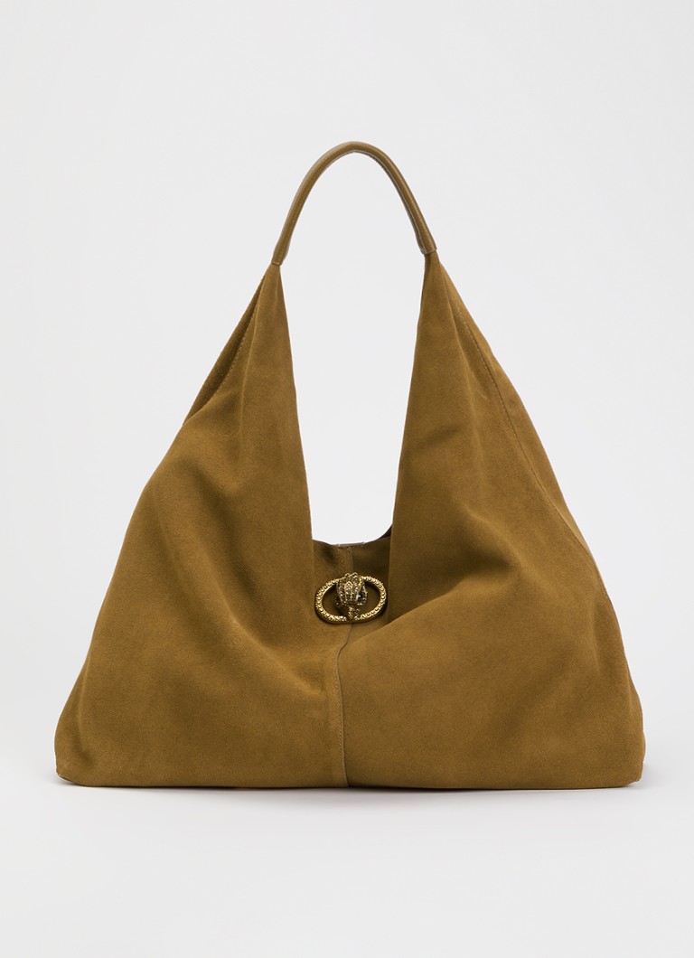 Kurt Geiger Dames Large Chelsea Slouch schoudertas van suède in de kleur Cognac, maat: 1SZ