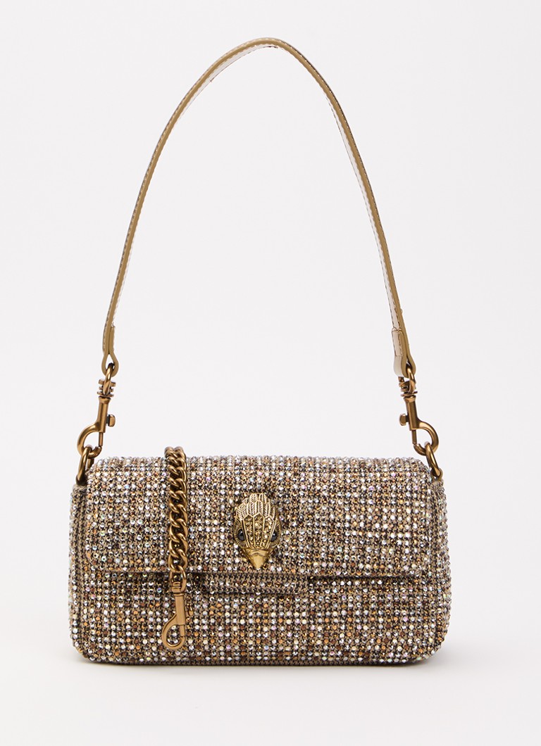 Kurt Geiger Dames Mini Oxford schoudertas met strass in de kleur Beige, maat: 1SZ
