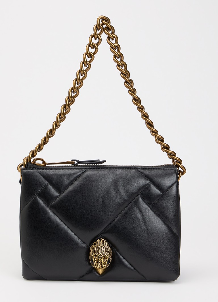 Kurt Geiger Dames Kensington schoudertas van leer met quilt patroon in de kleur Zwart, maat: 1SZ