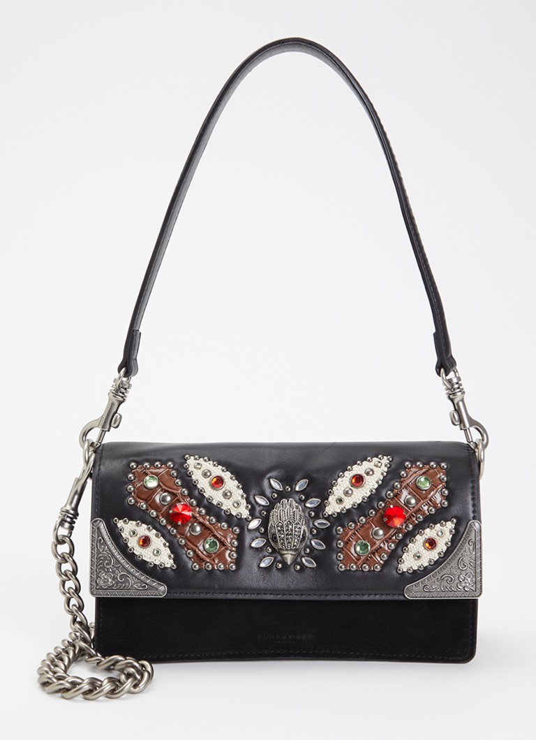 Kurt Geiger Dames Sloane Soft schoudertas van leer met studs in de kleur Zwart, maat: 1SZ