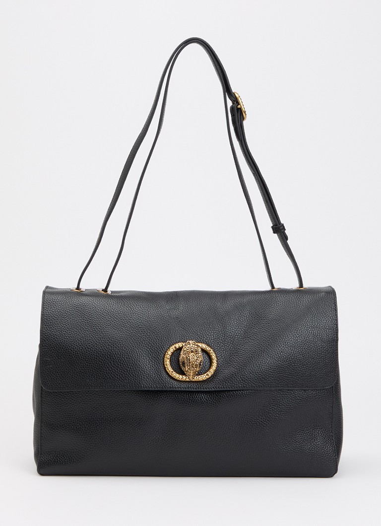 Kurt Geiger Dames Chelsea Slouch Flap Large schoudertas van leer in de kleur Zwart, maat: 1SZ