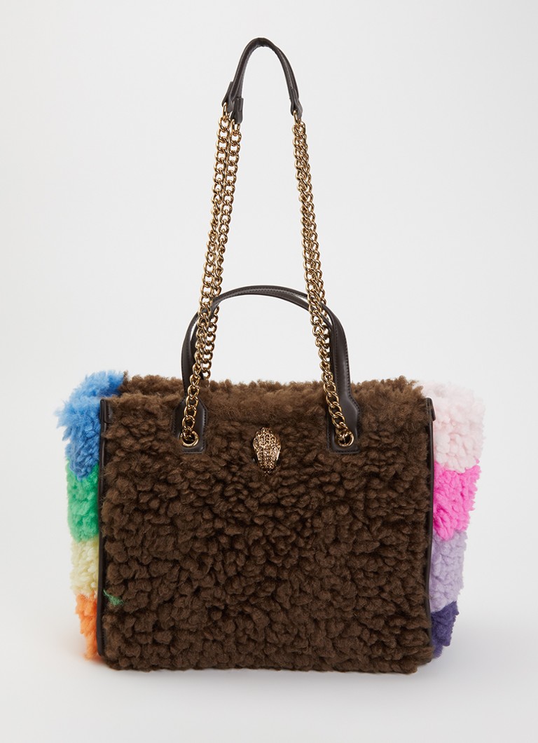 Kurt Geiger Dames Hoxton shopper van leer met teddy in de kleur Bruin, maat: 1SZ
