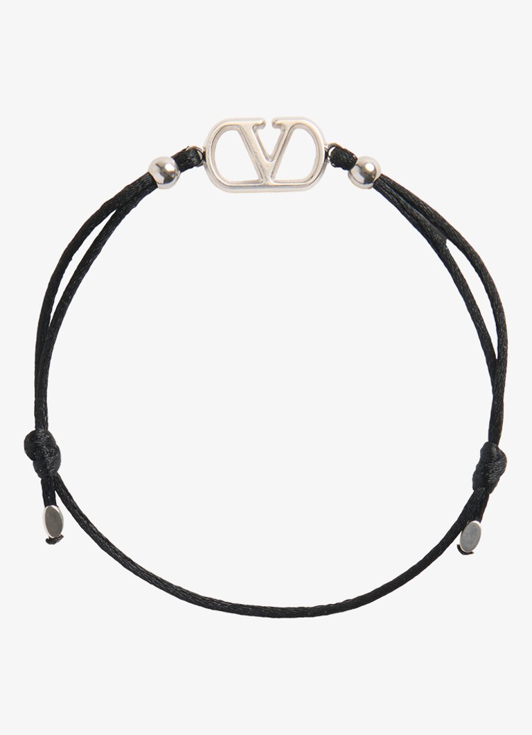 Valentino Garavani Heren Signature armband met logo in de kleur Zwart