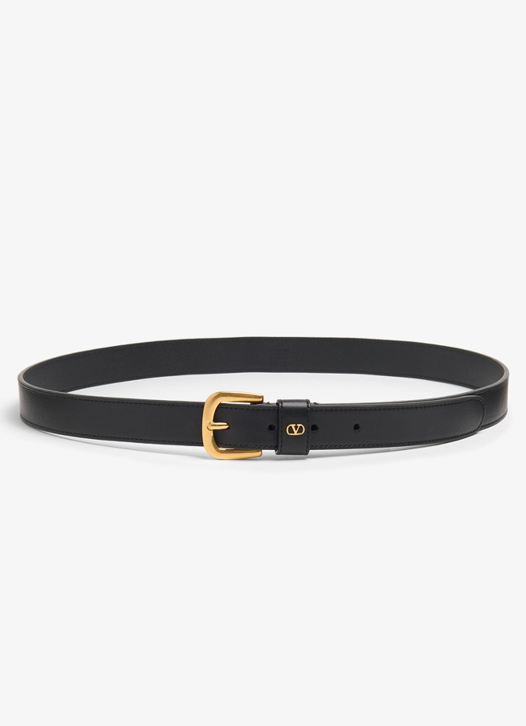 Valentino Garavani Heren VLogo Signature riem van kalfsleer in de kleur Zwart