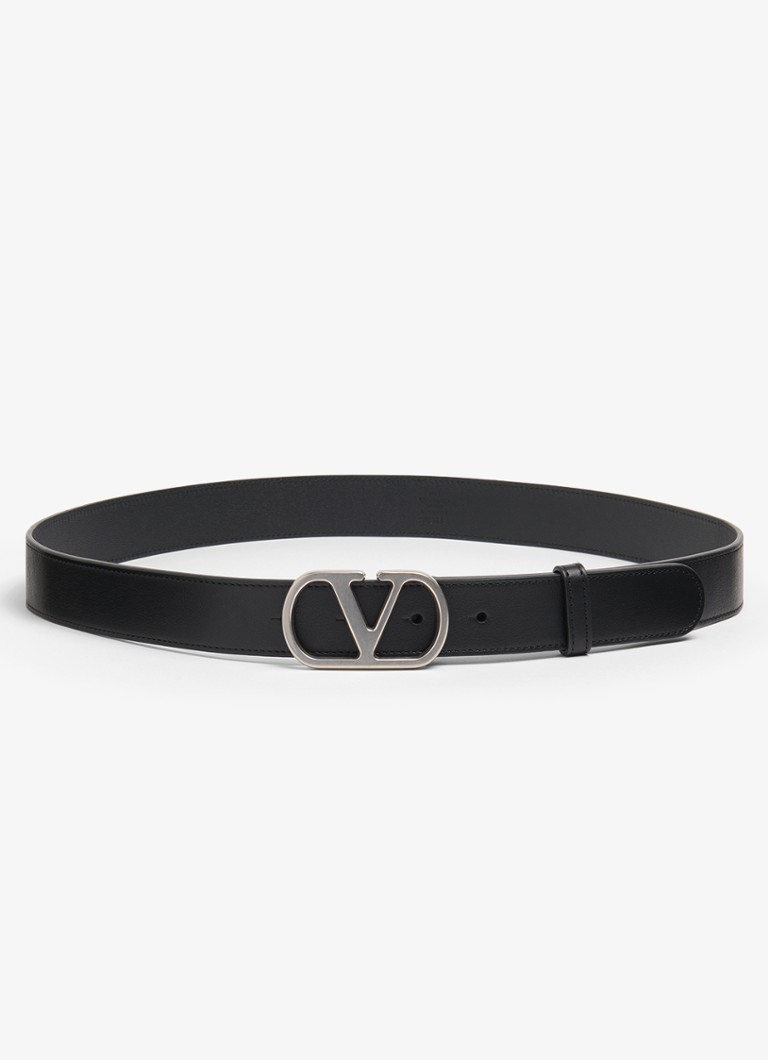 Valentino Garavani Heren VLogo Signature riem van kalfsleer in de kleur Zwart