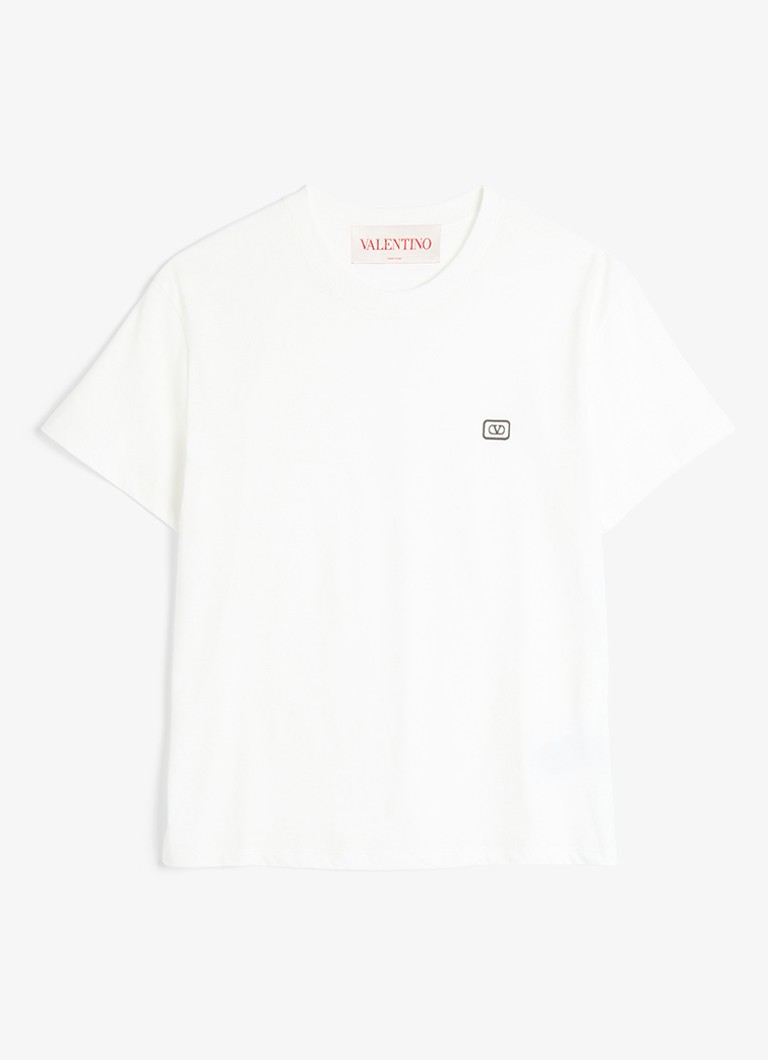 Valentino Garavani Heren T-shirt met logoborduring in de kleur Wit