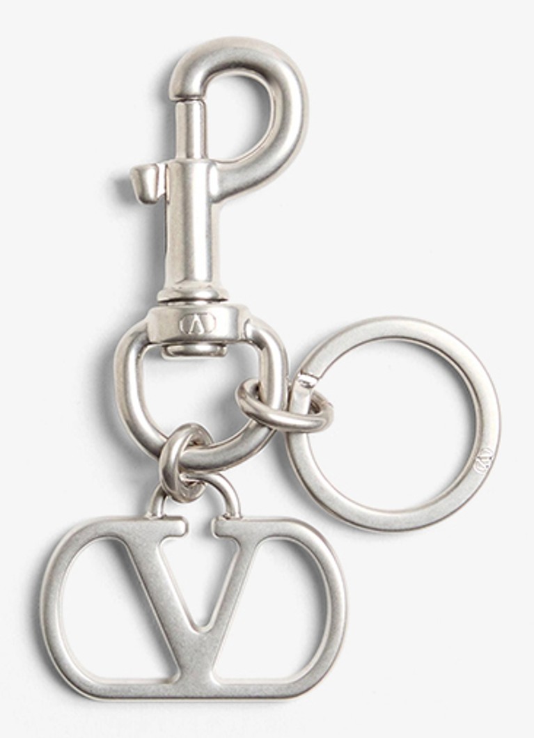 Valentino Garavani Dames Sleutelhanger met logo in de kleur Zilver
