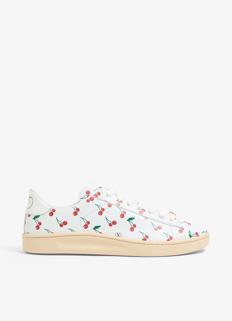 Valentino Garavani Heren Sneaker van kalfsleer met print in de kleur Wit