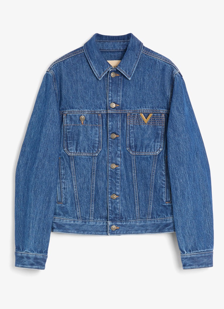 Valentino Garavani Heren Spijkerjas met borst- en steekzakken in de kleur Indigo