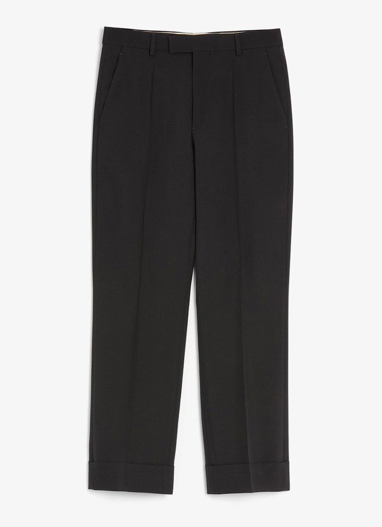 Valentino Garavani Heren Slim fit pantalon van scheerwol in de kleur Zwart