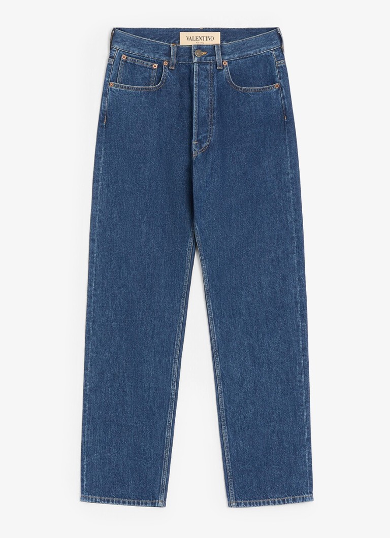 Valentino Garavani Heren Regular fit jeans met donkere wassing in de kleur Indigo