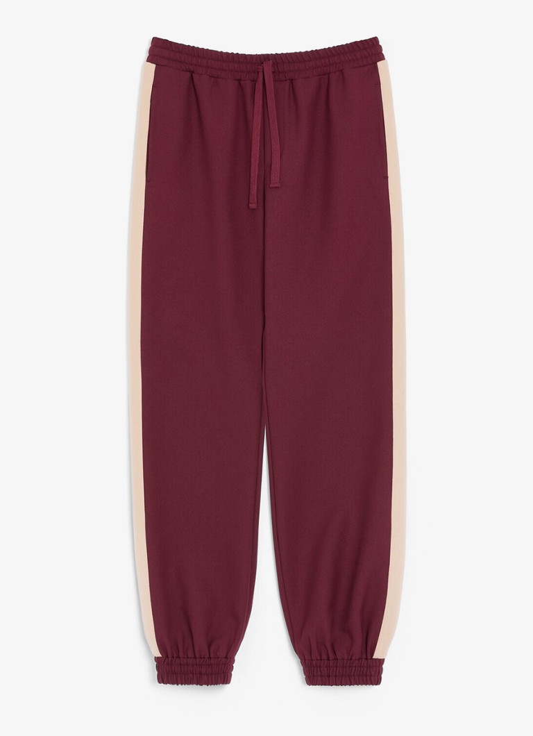 Valentino Garavani Heren Tapered fit trackpants met steekzakken in de kleur Bordeauxrood