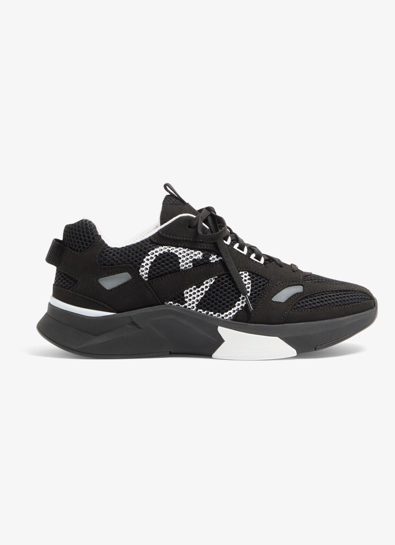 Valentino Garavani Heren Demivee sneaker met suède details in de kleur Zwart