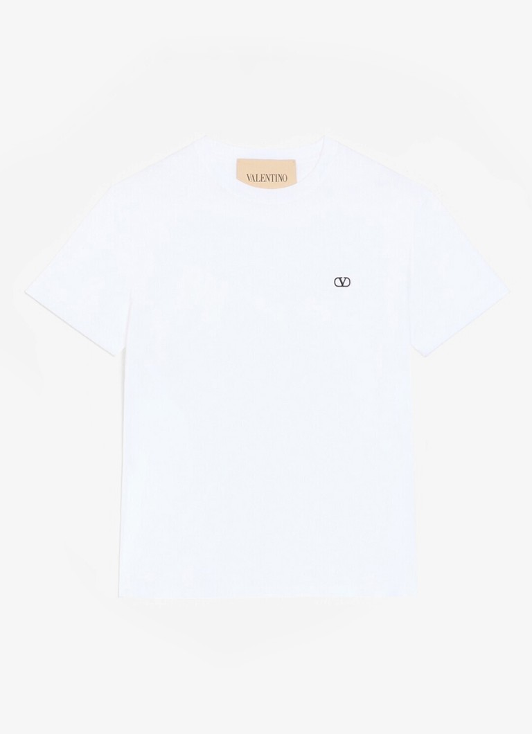 Valentino Garavani Heren T-shirt met logoborduring in de kleur Wit