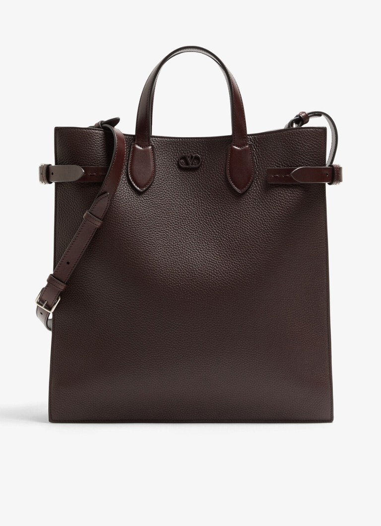 Valentino Garavani Heren Antibes Medium handtas van kalfsleer in de kleur Donkerbruin