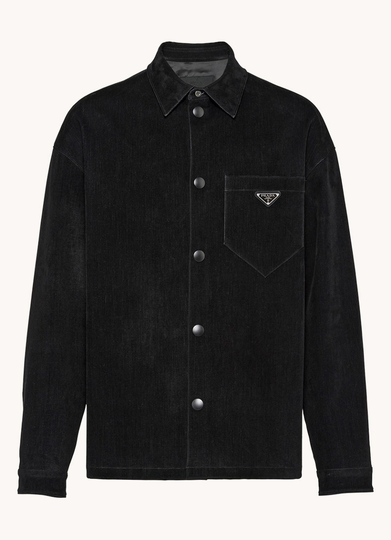 Prada Heren Oversized fit overshirt met borstzak in de kleur Zwart