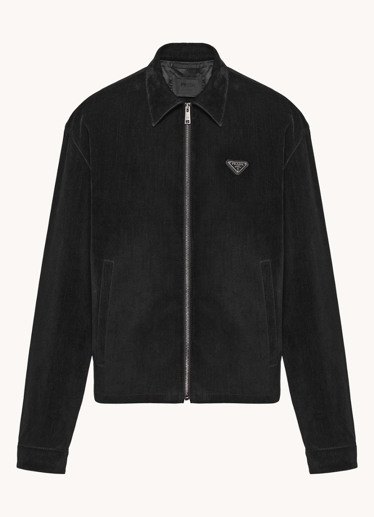 Prada Heren Overshirt met logo en steekzakken in de kleur Zwart