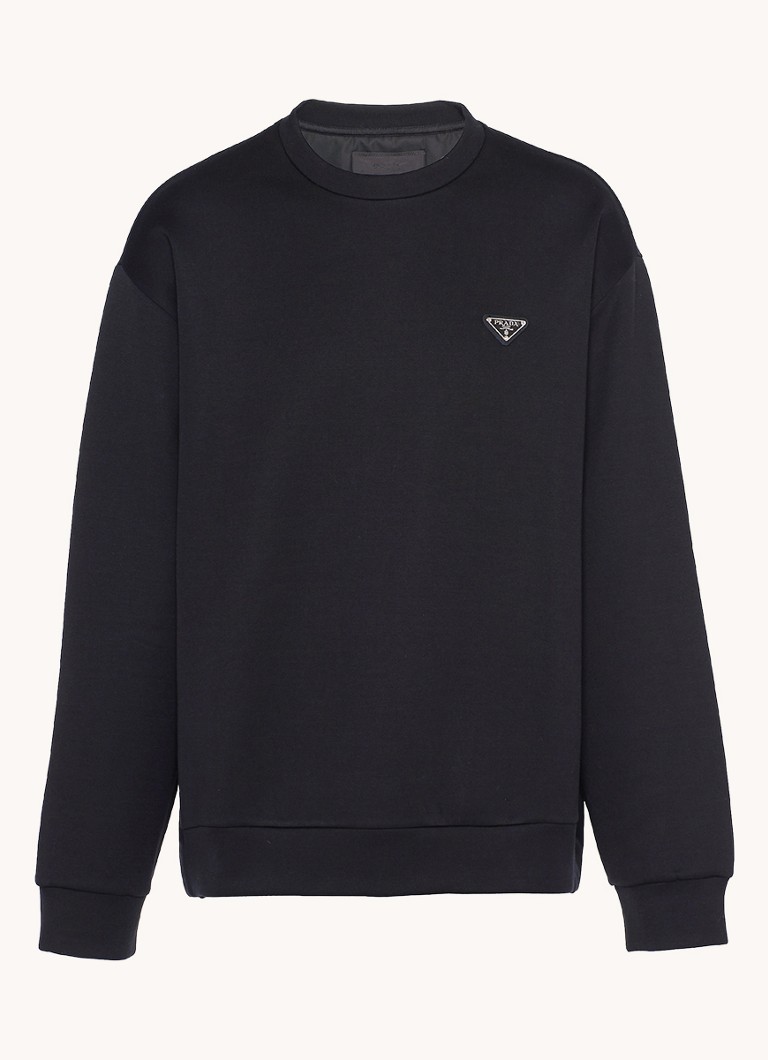 Prada Heren Re-Nylon sweater met logo in de kleur Zwart