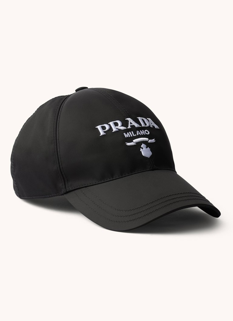 Prada Heren Re-Nylon baseball pet met logo in de kleur Zwart