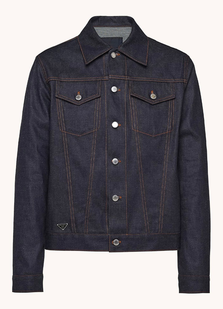 Prada Heren Spijkerjas met borstzakken in de kleur Indigo