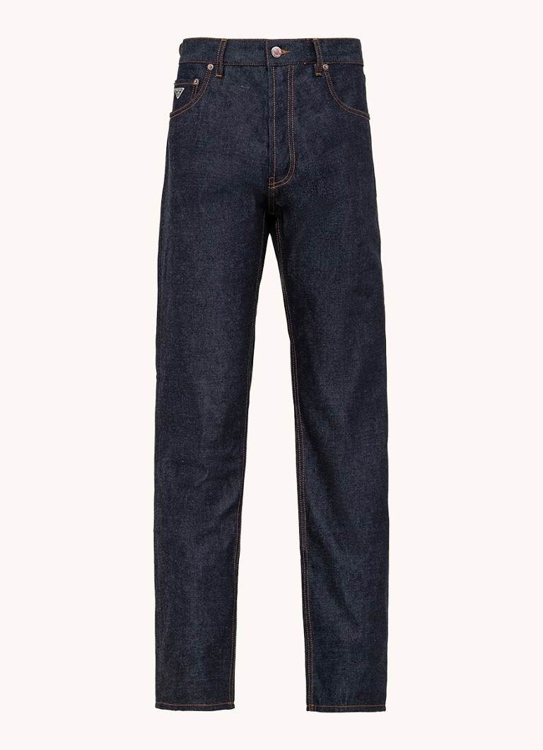 Prada Heren Straight leg jeans met donkere wassing in de kleur Indigo