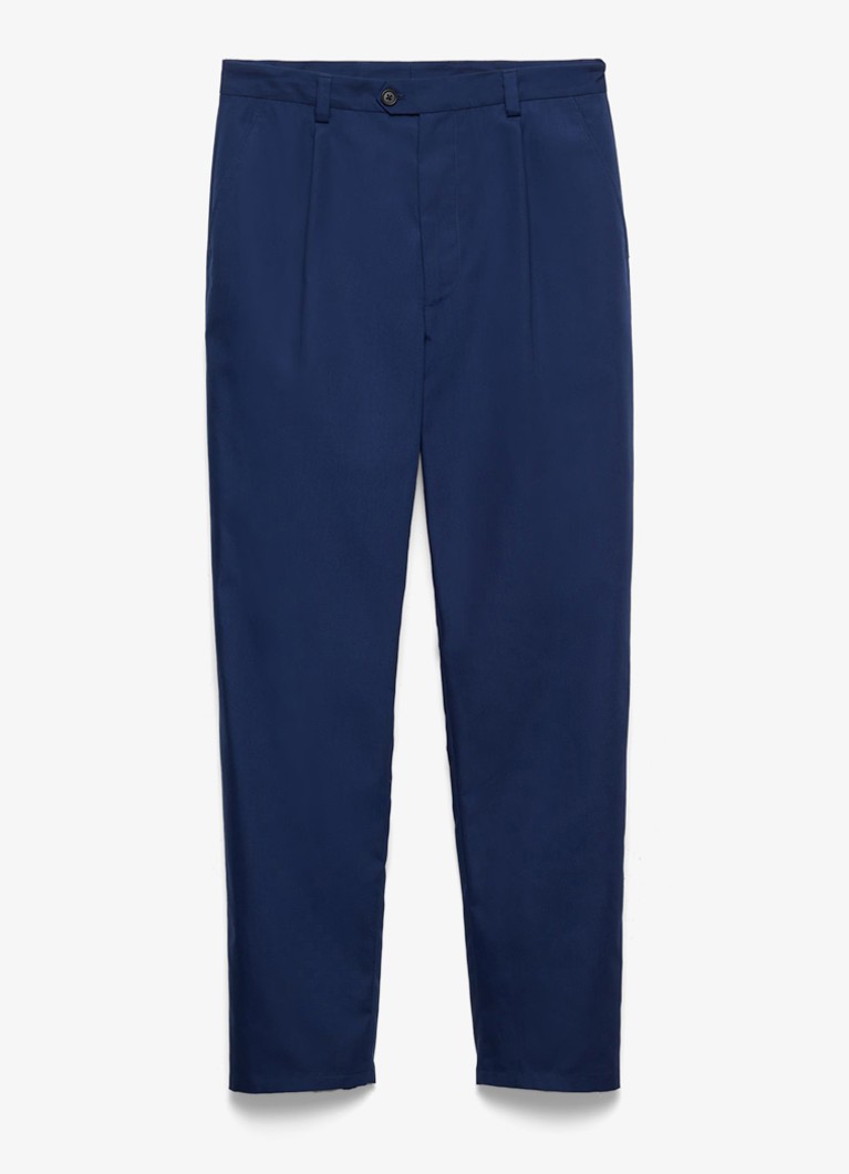 Prada Heren Slim fit pantalon met plooidetail in de kleur Donkerblauw