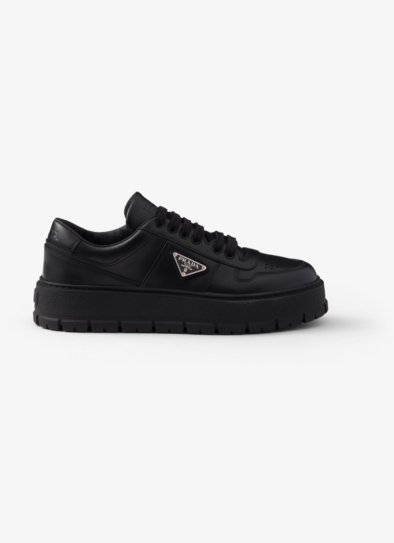 Prada Heren Sneaker van leer in de kleur Zwart