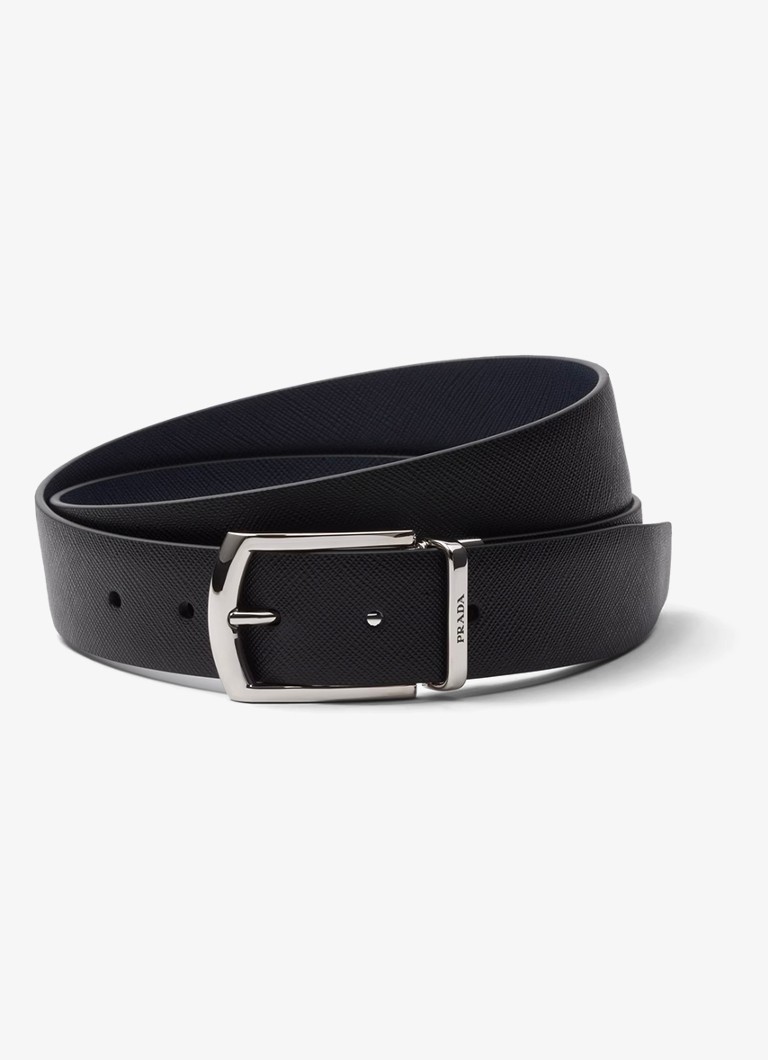 Prada Heren Reversible riem van leer in de kleur Donkerblauw