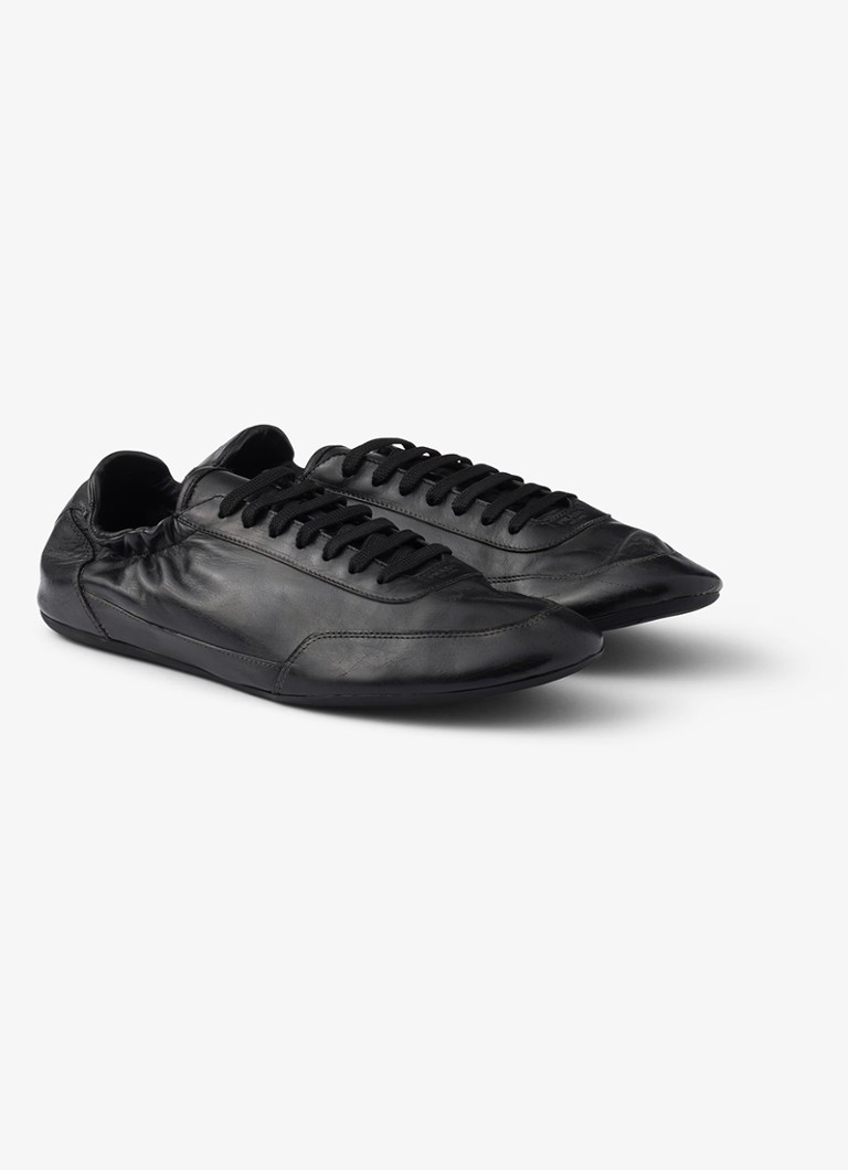 Prada Heren Collapse sneaker van kalfsleer in de kleur Zwart