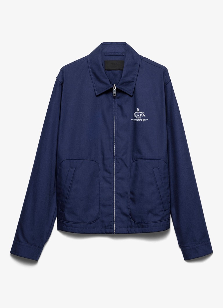 Prada Heren Jack met logo en steekzakken in de kleur Donkerblauw