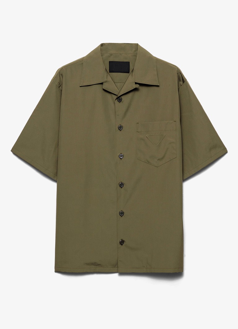 Prada Heren Oversized fit overhemd met borstzak in de kleur Legergroen